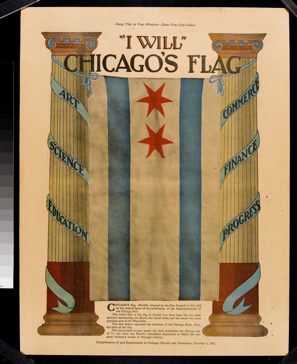 Flagge hissen, Beilage zur Chicago Herald and Examiner, 2. Oktober 1921 von American School