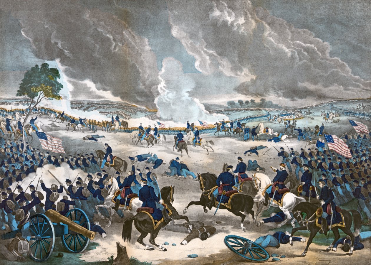 Die Schlacht von Gettysburg, veröffentlicht 1867 von American School