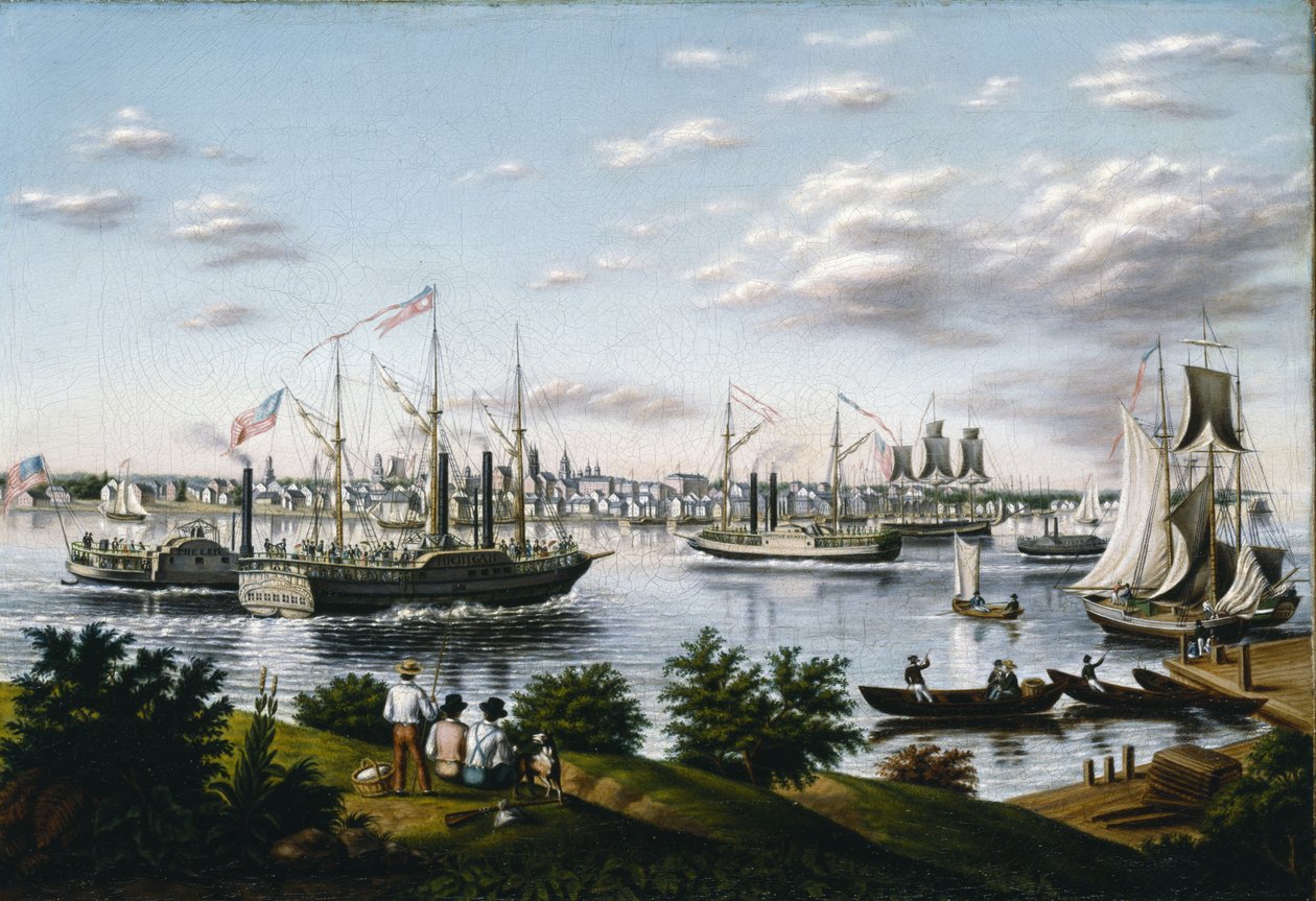 Ansicht von Detroit im Jahr 1836 von American School