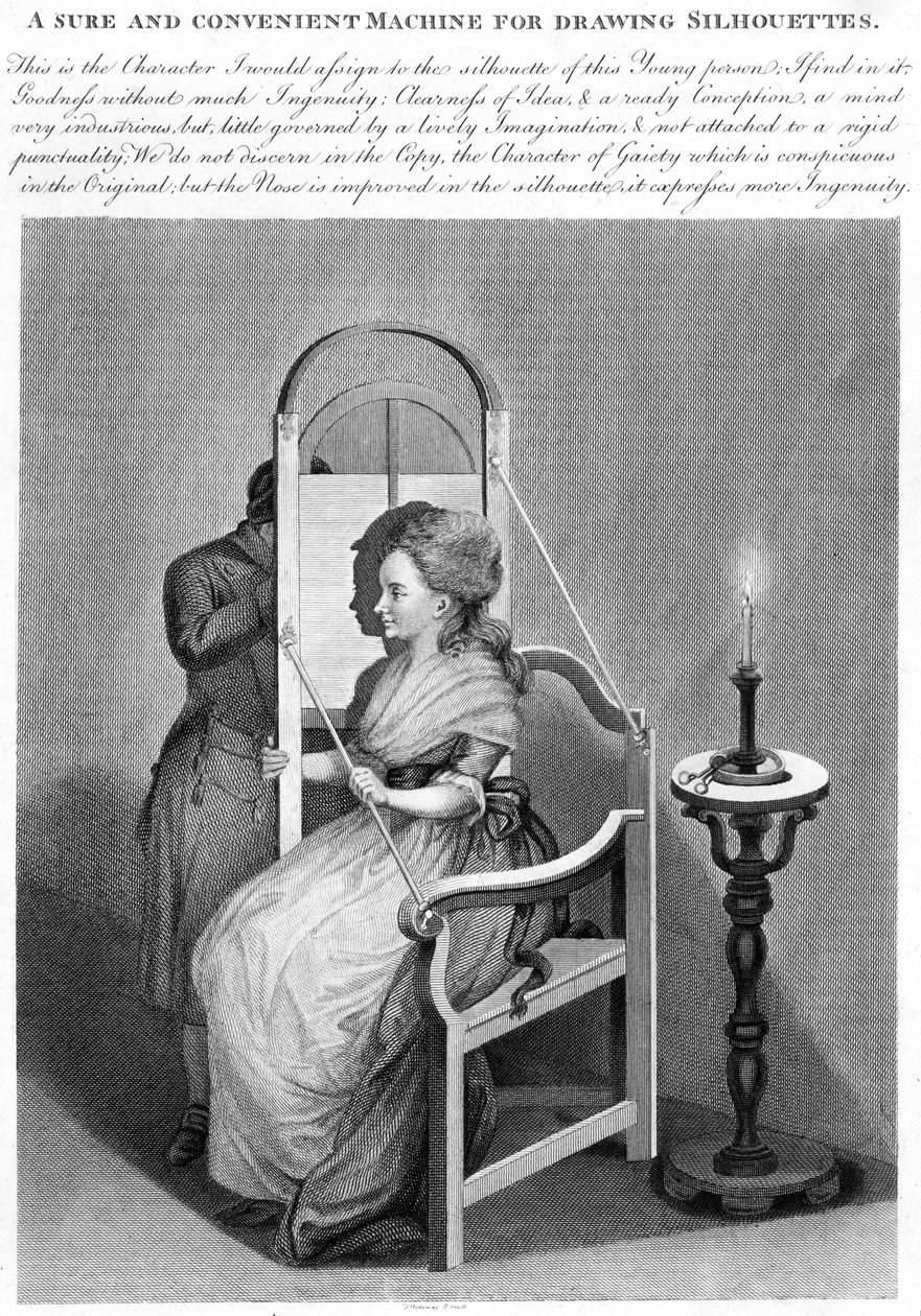 Eine sichere und bequeme Maschine zum Zeichnen von Silhouetten, ca. 1790 von English School