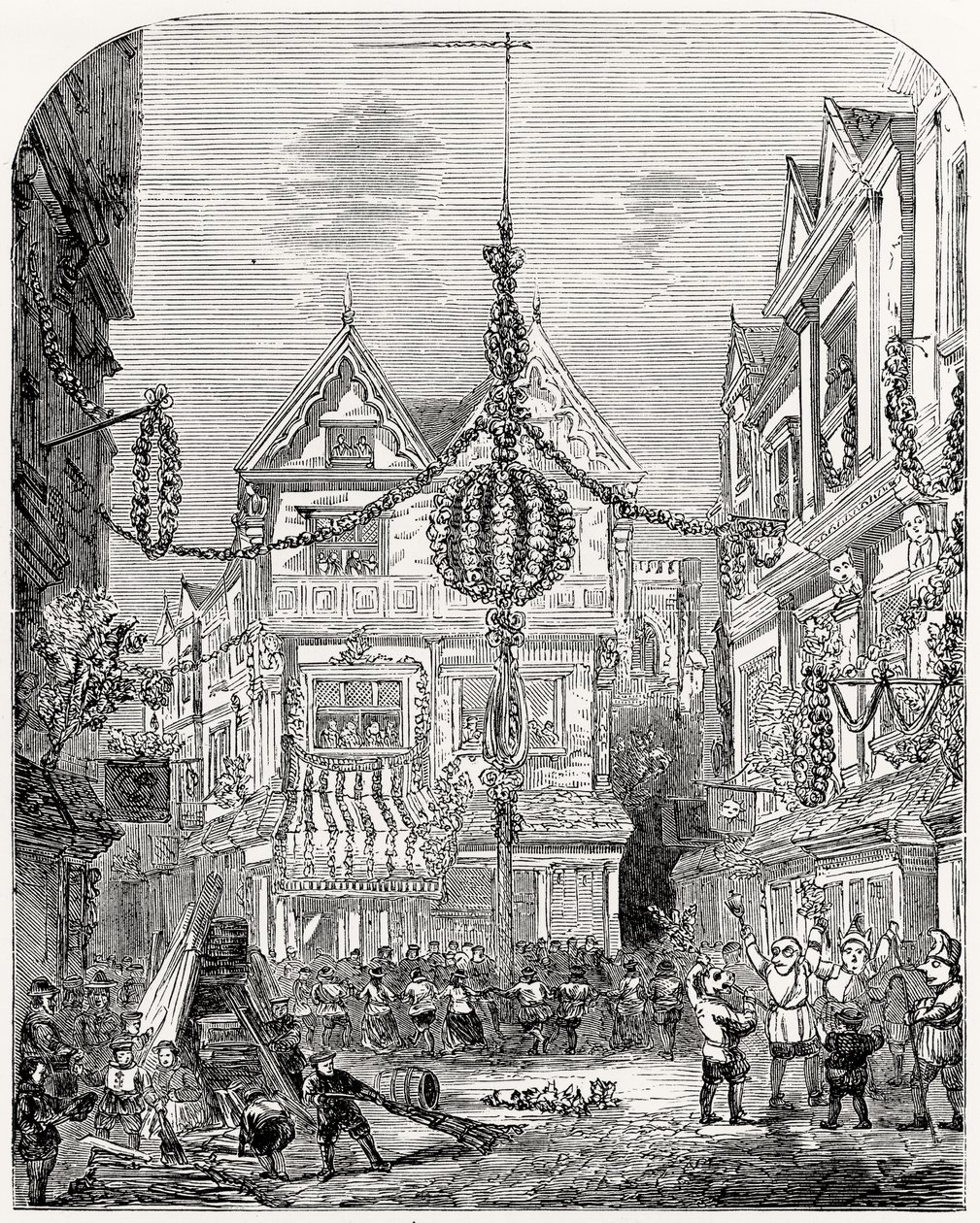 Freudenfeiern zur Wiederherstellung von Charles II. (1630-85) Mai 1660 von English School
