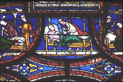 Szene aus dem Leben des Heiligen Thomas Becket, Fenster der Trinity Chapel, ca. 1220 von English School