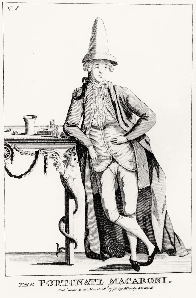 Der Glückliche Macaroni, veröffentlicht von N. Dandy, 16. März 1772 von English School