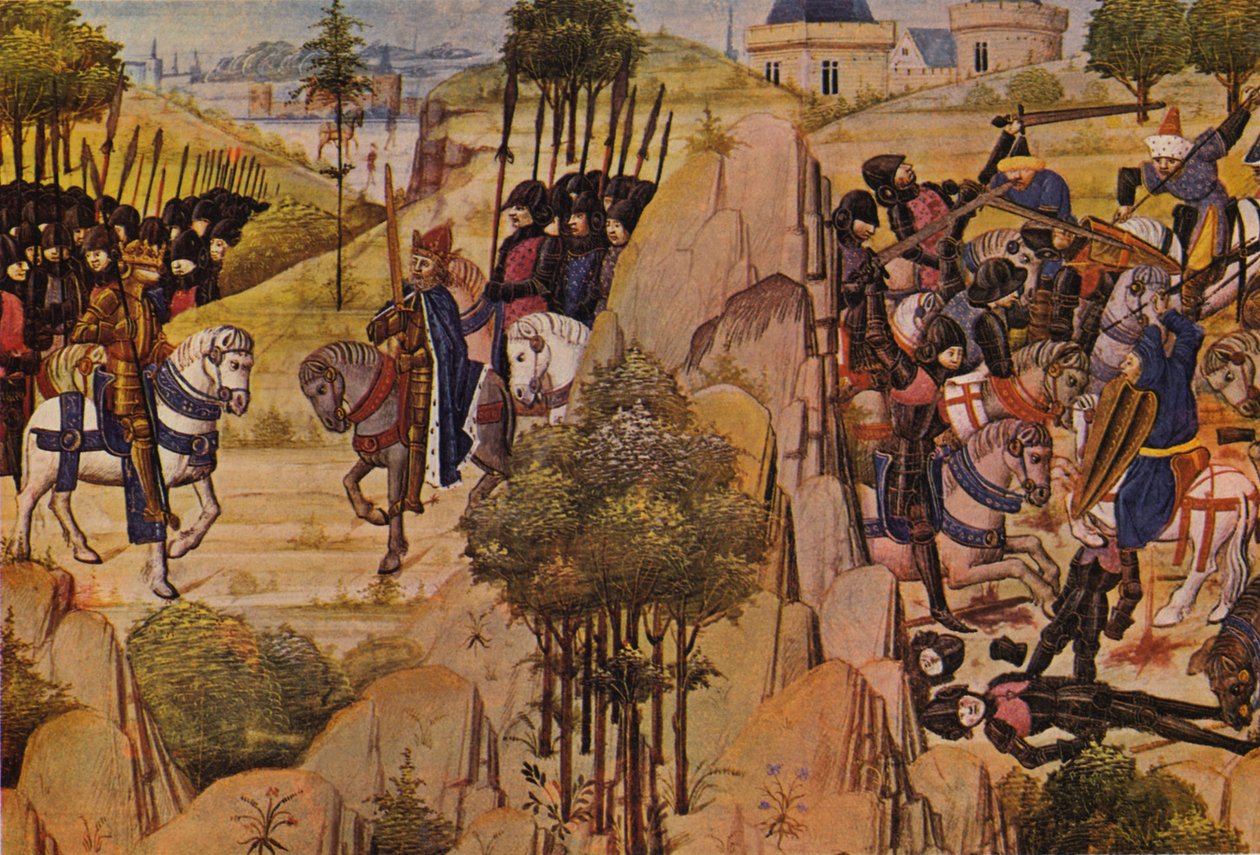 Konrad III. und Ludwig VII. treffen sich während der Kreuzzüge von Flemish School