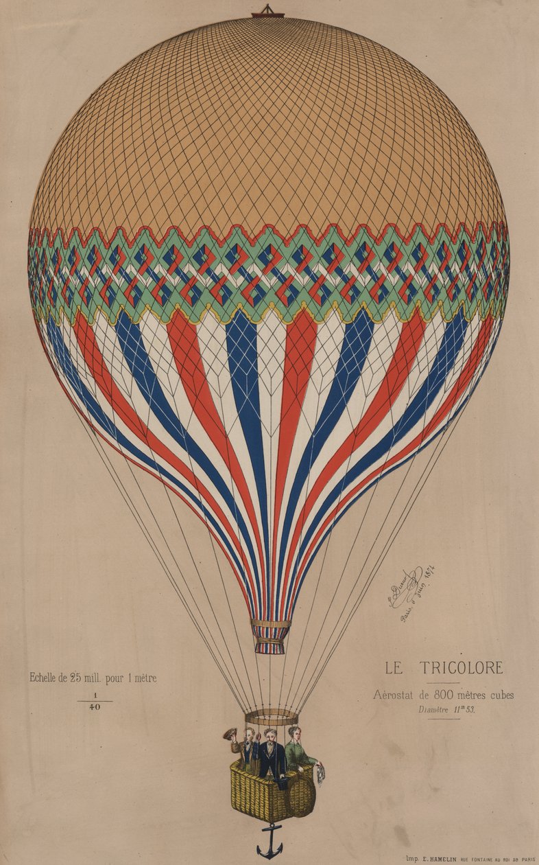 Französischer Le Tricolore-Ballon, 1874 von French School