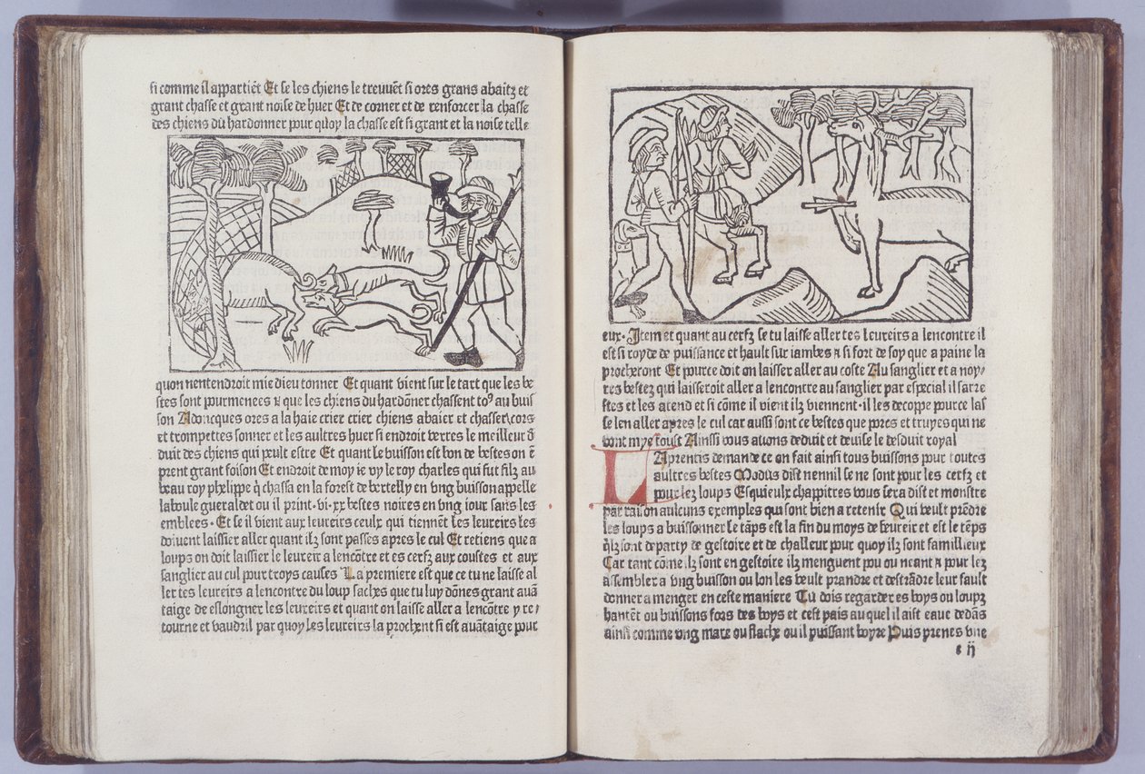 Illustration aus Le Liurse du Roy Modus et de la Reine Racio von Henri Ferrieres, 1486 von French School