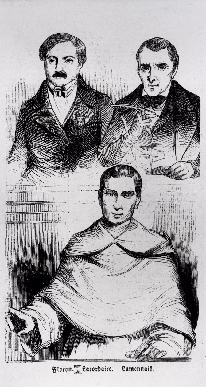 Jean-Baptiste Lacordaire, Fr. de Lamennais und F. Flocon von French School