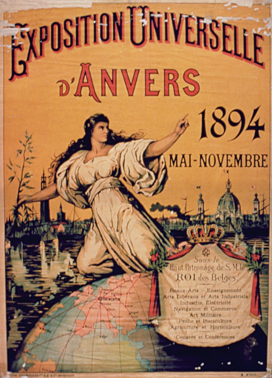 Poster für die Weltausstellung von Antwerpen, Mai-November 1894 von French School