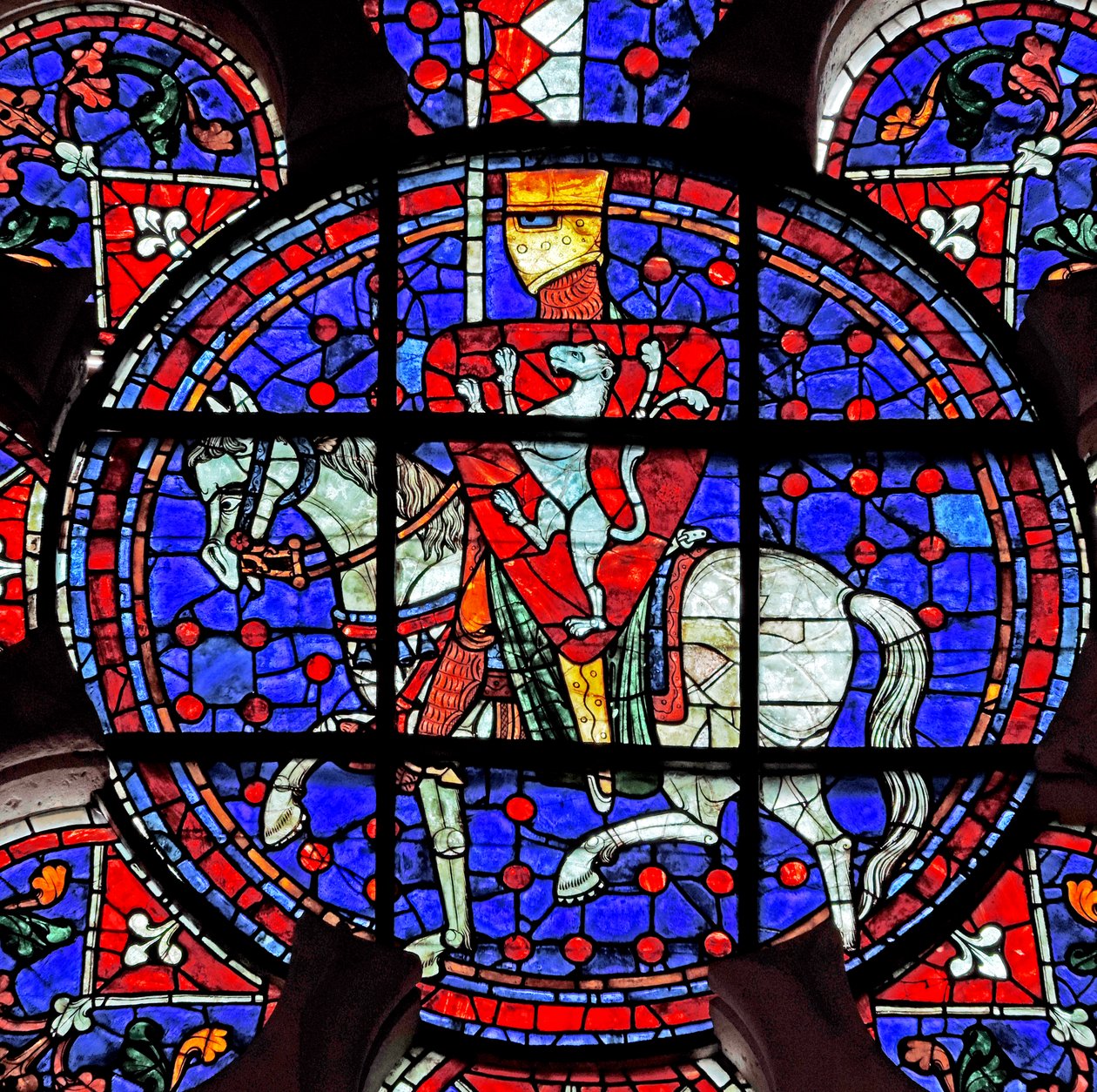 Rosettenfenster mit Simon de Montfort, Kathedrale von Chartres von French School