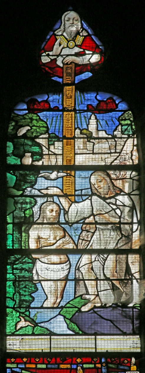 Fenster mit Darstellung der Taufe im Jordan, ca. 1495 von French School