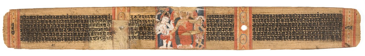 Folio 126b Buddhas Abstieg vom Himmel, aus der Astasahasrika Prajnaparamita von Nepalese School