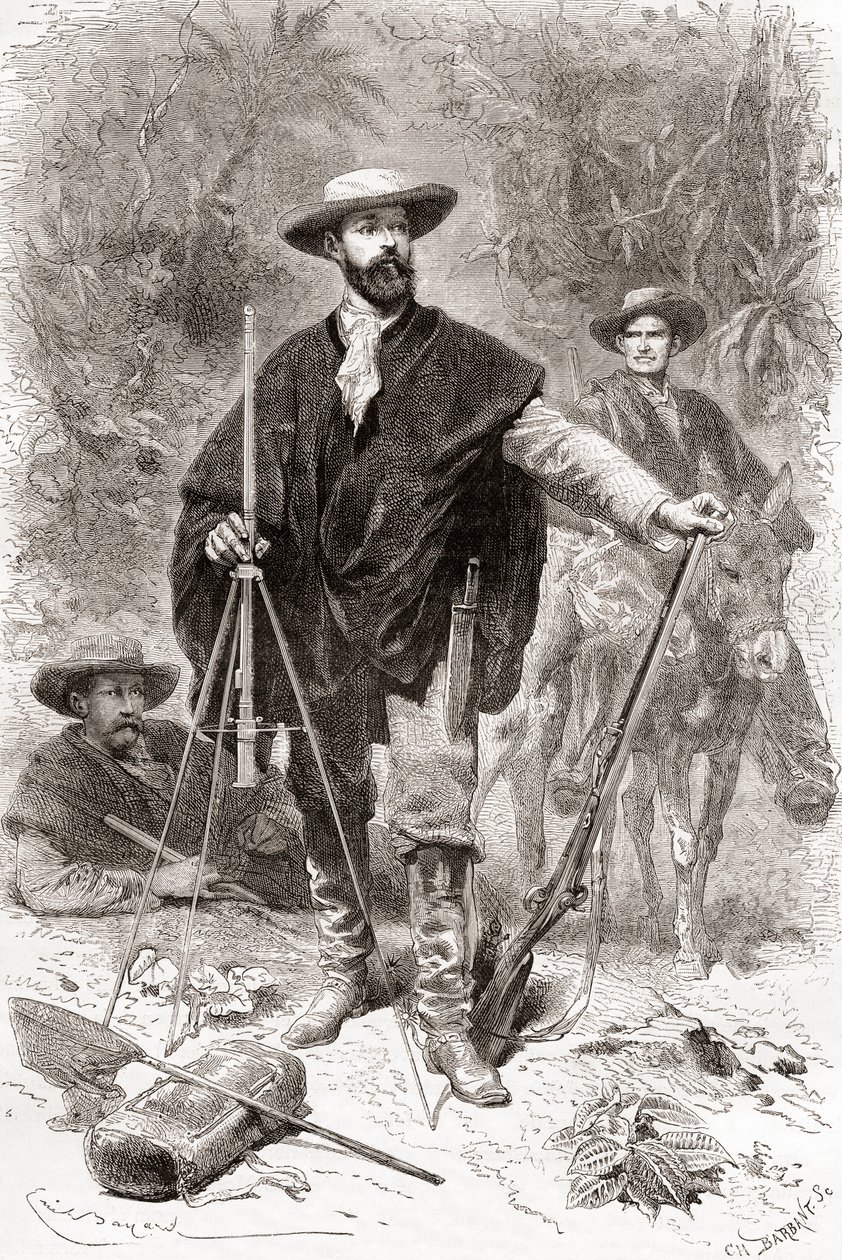 Édouard François André während seiner botanischen Expedition in den Ausläufern der Anden 1875-76 von Spanish School