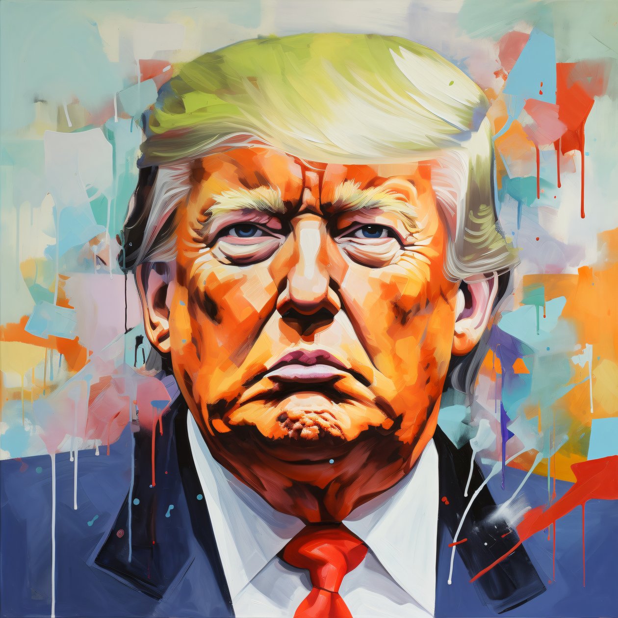 Donald Trump Leinwand Ölgemälde von F. Abderrahim