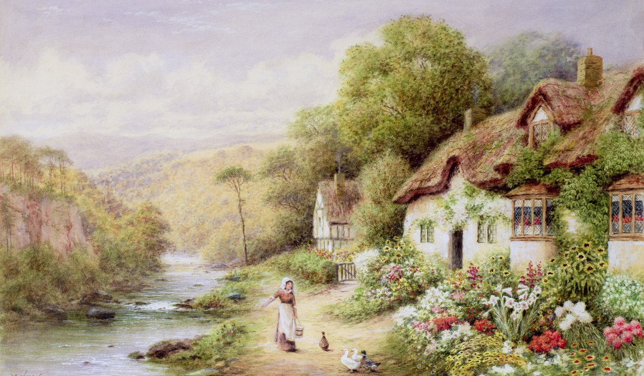 Häuser an einem Bach von A.N. Glover