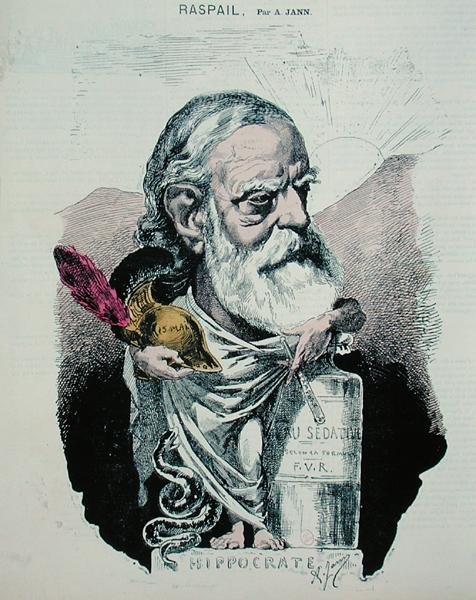 Karikatur von Francois Vincent Raspail (1794-1878) ca. 1870 von A. Jann
