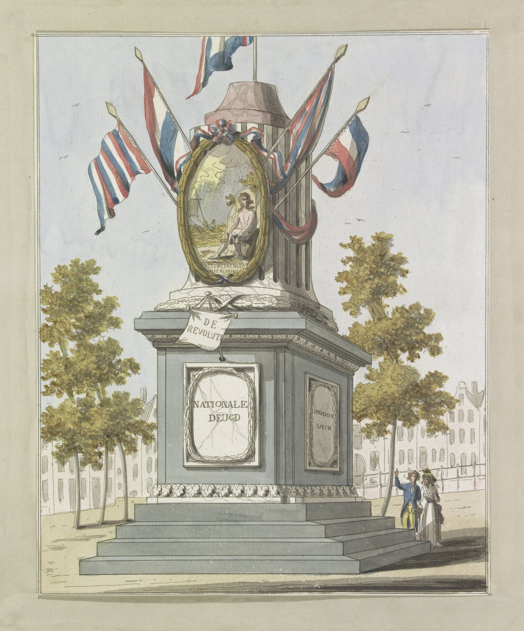 Die Revolution, Dekoration auf dem Königsplatz, 1795 von A. Verkerk