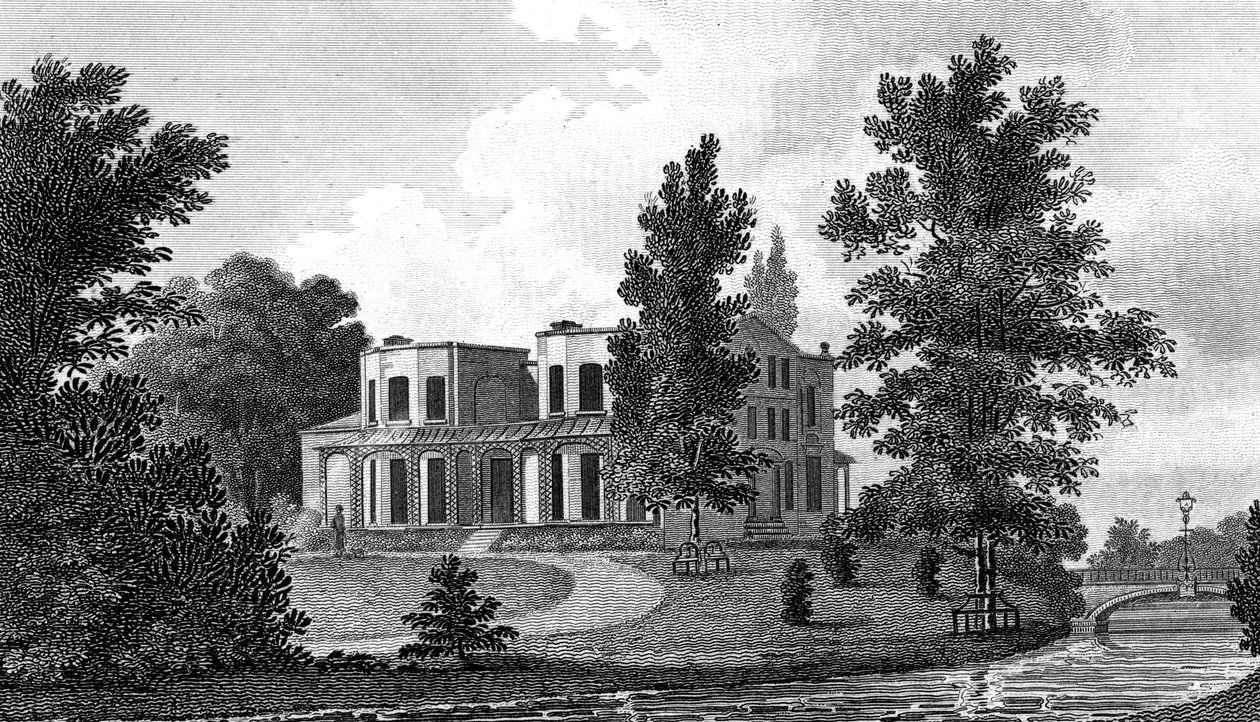 Lord Nelsons Villa in Merton, 19. Jahrhundert von A Warren