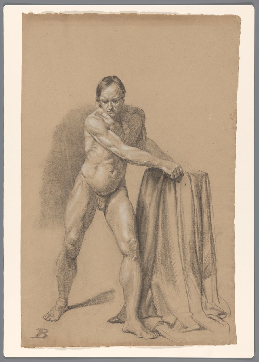 Stehender männlicher Akt, von vorne gesehen von A. Waterloo (attributed to)