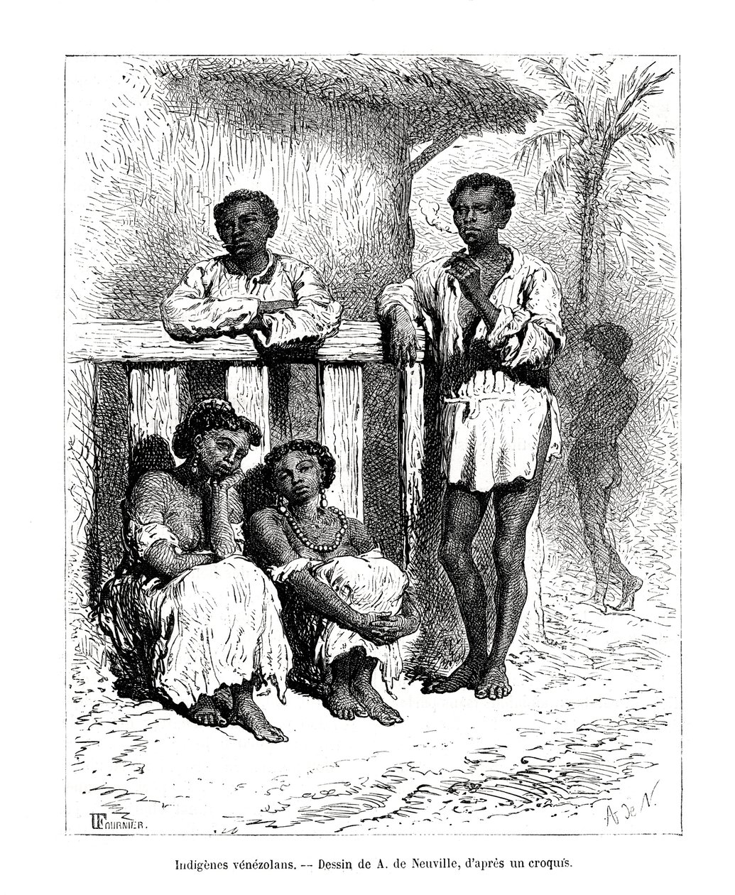 Indigene Völker, Venezuela, 19. Jahrhundert von A. de Neuville