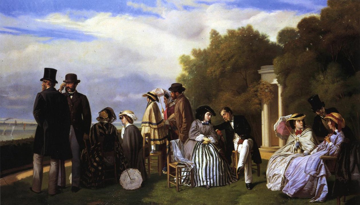 Kaiserin Eugenie und ihr Hof in Biarritz, 1861 von Abel de Pujol
