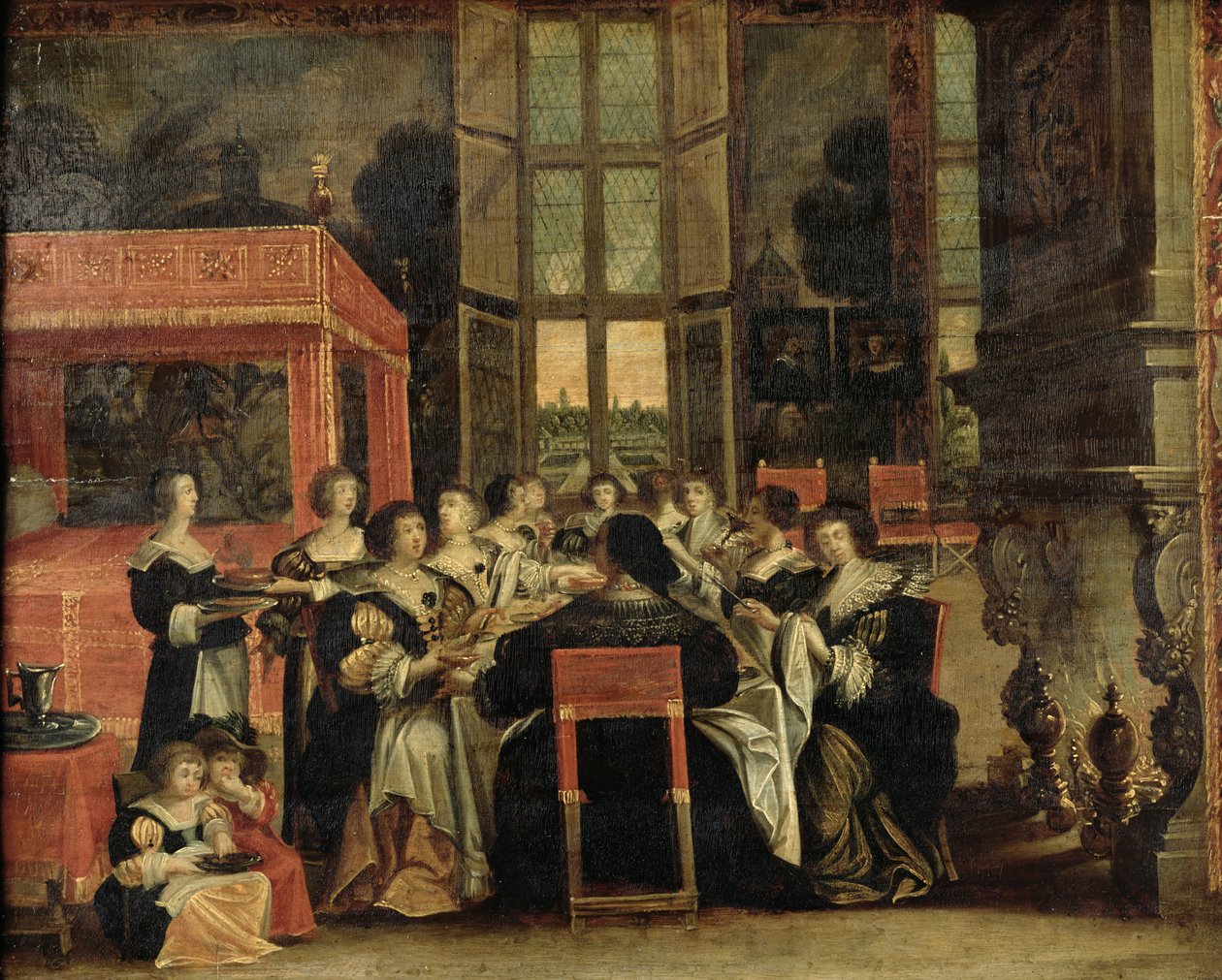 Ein Gespräch zwischen Frauen, auch genannt Frauen beim Mittagessen von Abraham Bosse