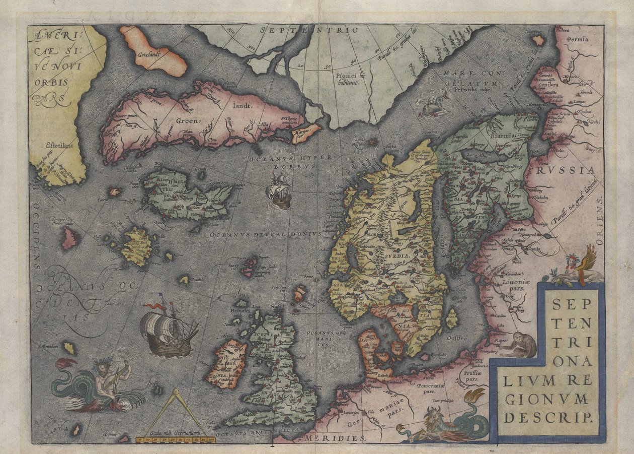 Karte von Island von Abraham Ortelius im Jahr 1570 von Abraham Ortelius