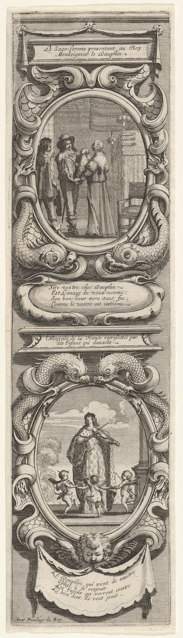 Allegorien zu Ehren der Geburt des Dauphins, ca. 1638 von Abraham Bosse