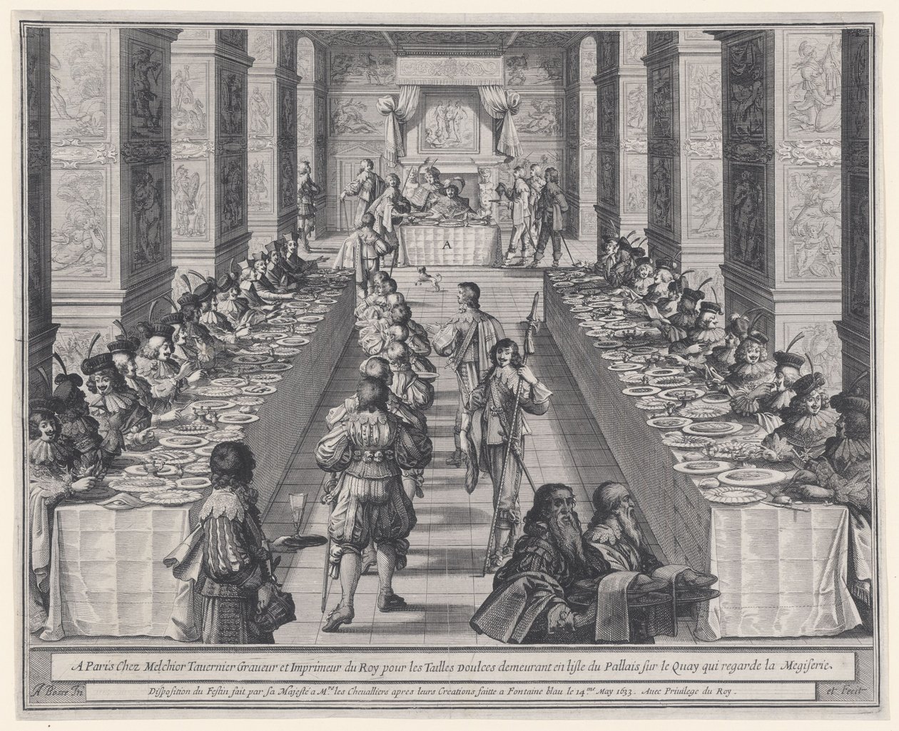 Anordnung des Festmahls, aus "Der Orden des Heiligen Geistes" von Abraham Bosse