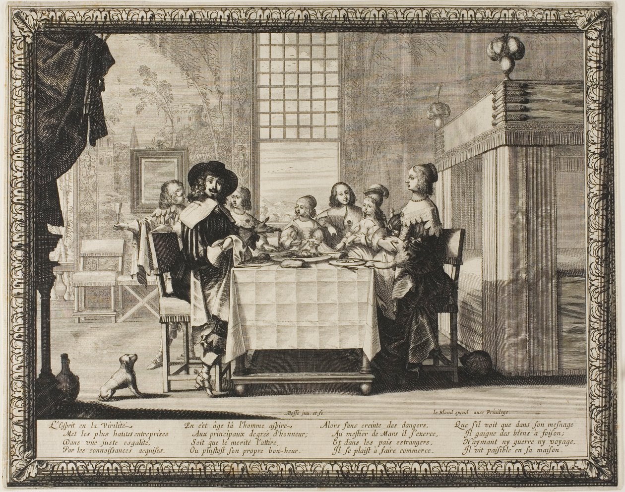 Männlichkeit, Tafel drei aus Die vier Lebensalter des Menschen von Abraham Bosse