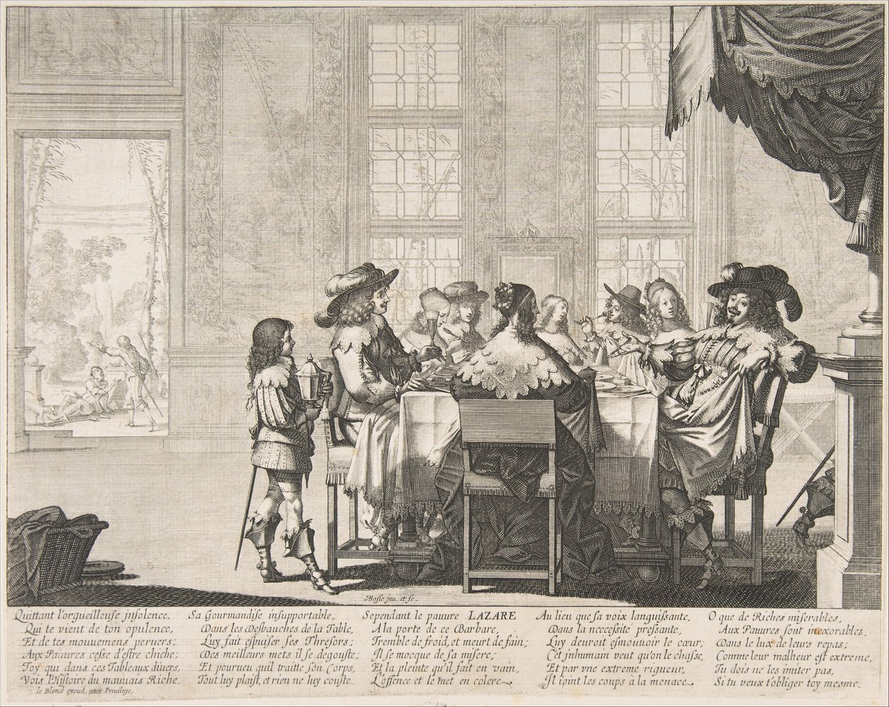 Das Bankett des reichen Mannes, Mitte bis Ende des 17. Jahrhunderts von Abraham Bosse