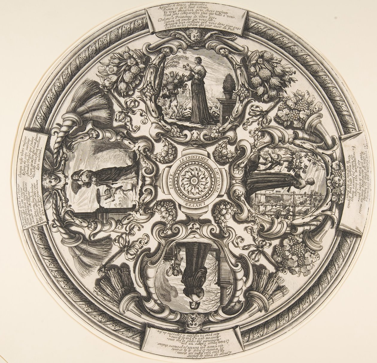 Die vier Jahreszeiten, Mitte bis Ende des 17. Jahrhunderts von Abraham Bosse