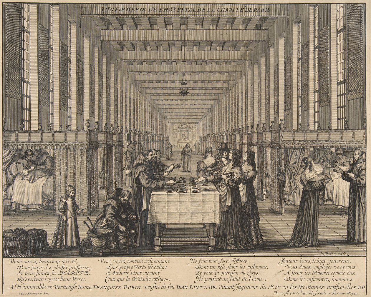 Das Krankenhaus der Barmherzigkeit, ca. 1639 von Abraham Bosse