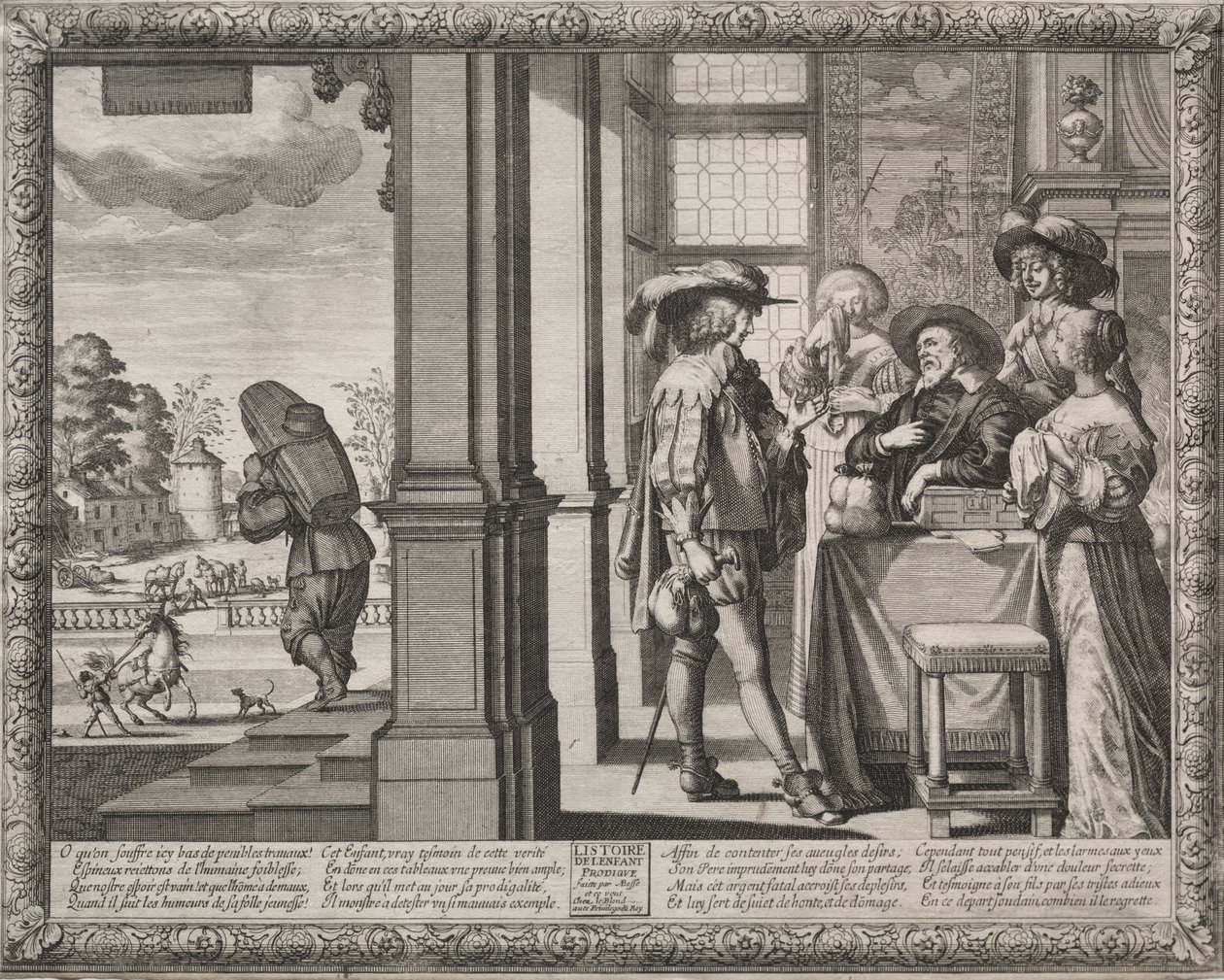 Der verlorene Sohn: Der verlorene Sohn verabschiedet sich von seinen Eltern von Abraham Bosse