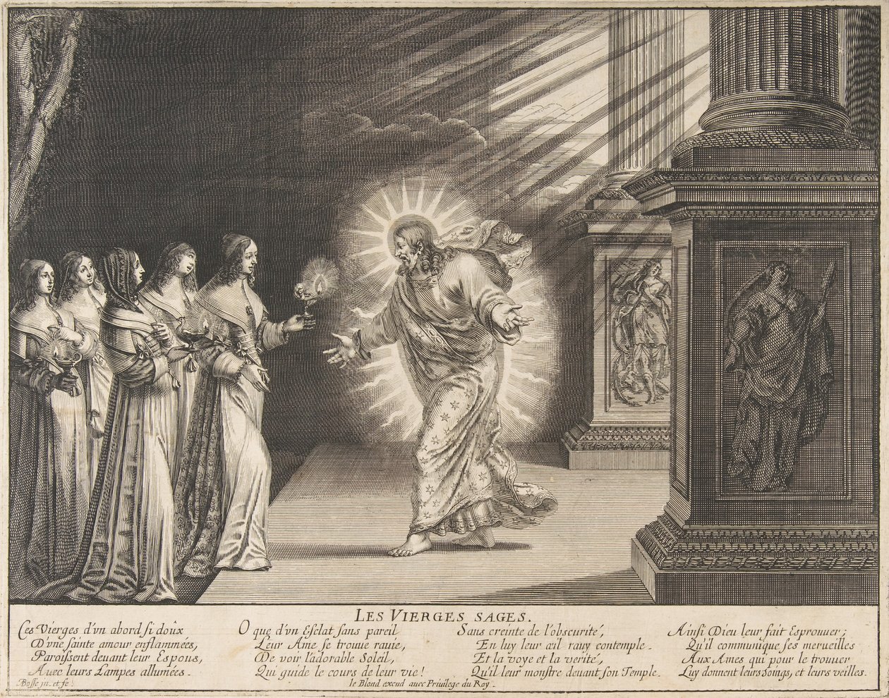 Die klugen Jungfrauen vor Christus von Abraham Bosse