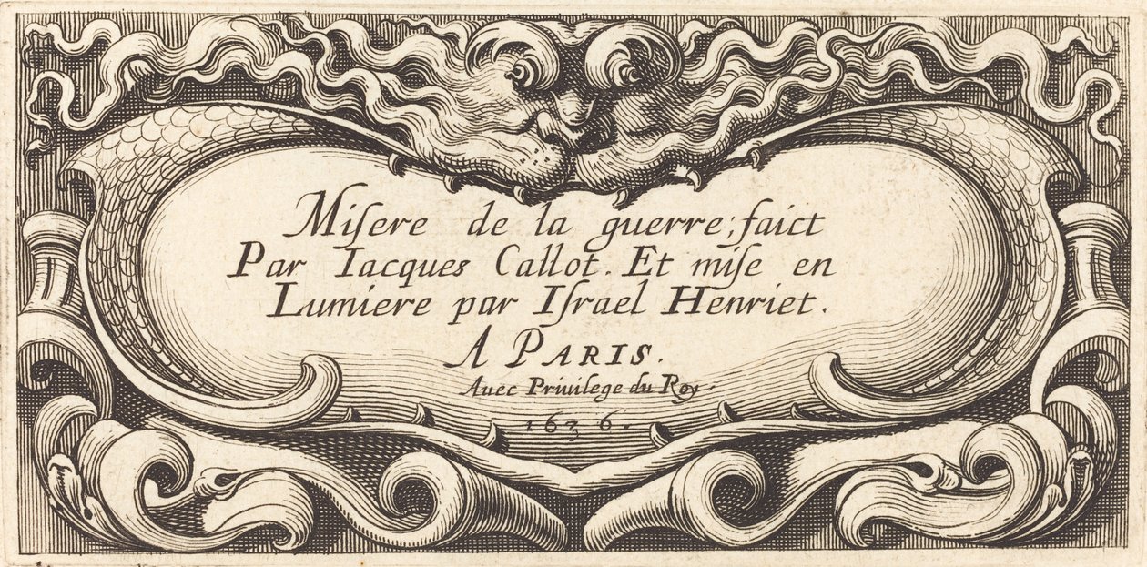 Titelseite für Callots "Die kleinen Elendigkeiten des Krieges" von Abraham Bosse