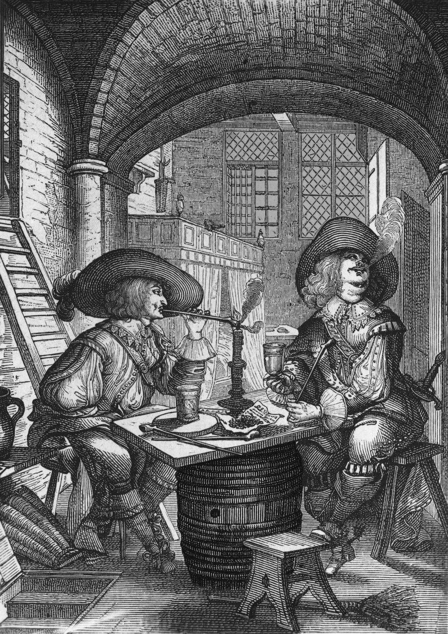 Tabakraucher. Gravur von Abraham Bosse. 18. Jahrhundert von Abraham Bosse
