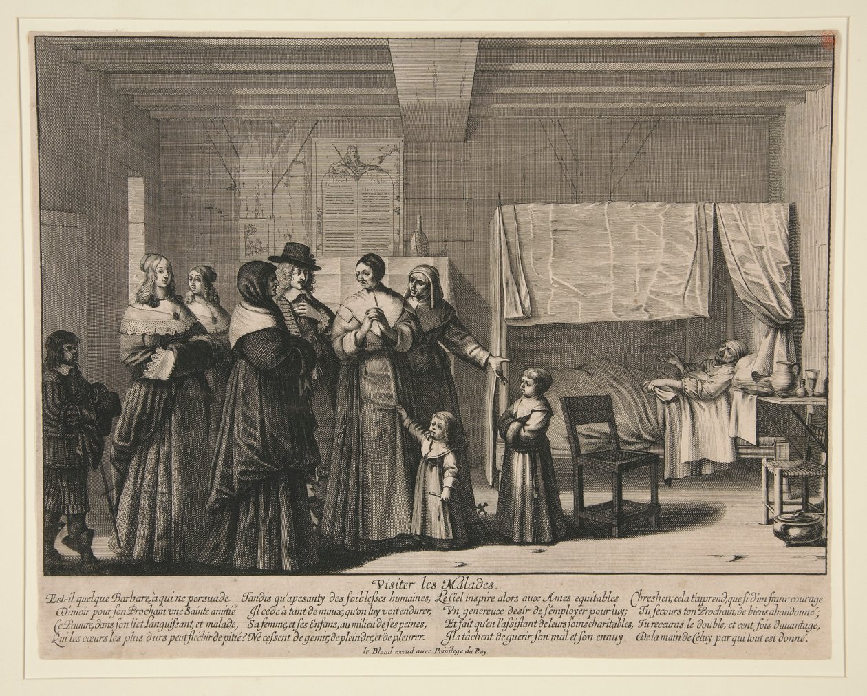 Visiter les Malades, aus Sieben Werke der Barmherzigkeit von Abraham Bosse