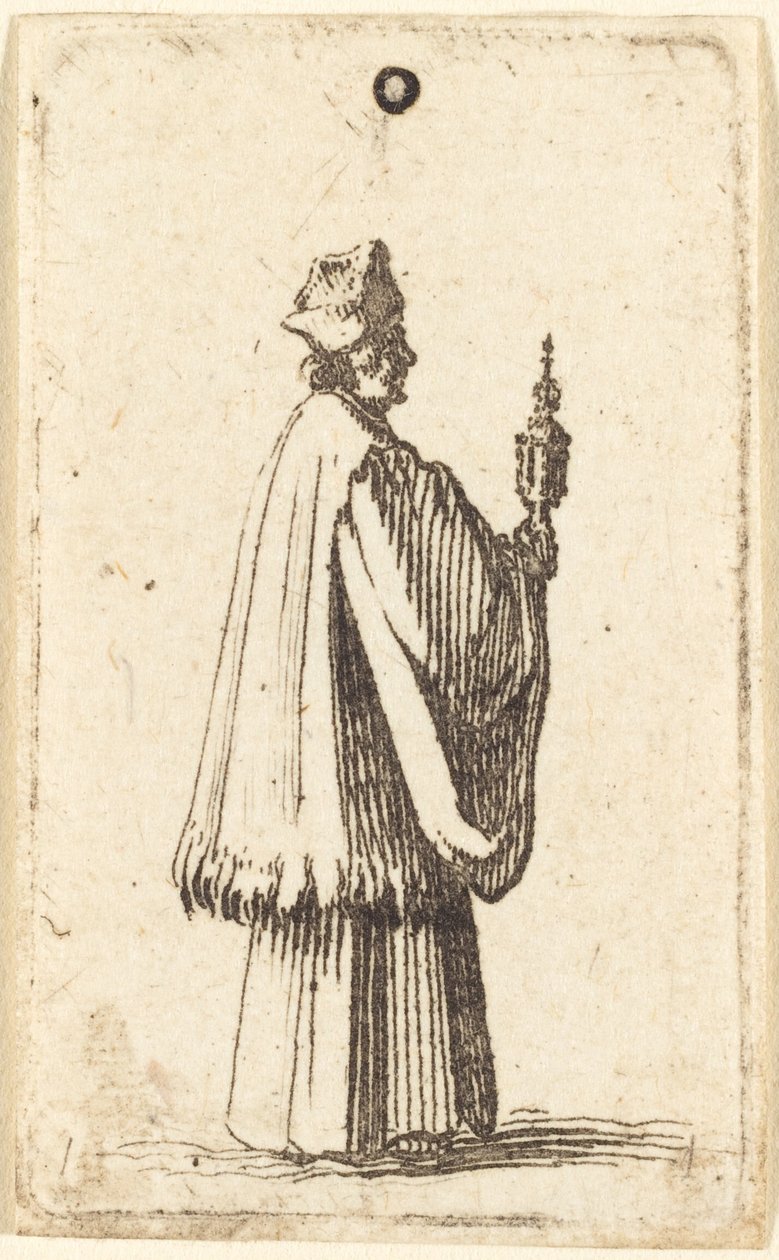 Priester, der das Heilige Sakrament der Eucharistie trägt von Abraham Bosse or Jacques Callot