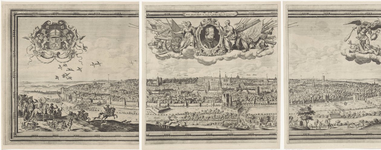 Ansicht von Brüssel, bestehend aus drei Teilen (Bruxella nobilissima Brabantiae civitas ano 1640) von Abraham Dircksz. Santvoort