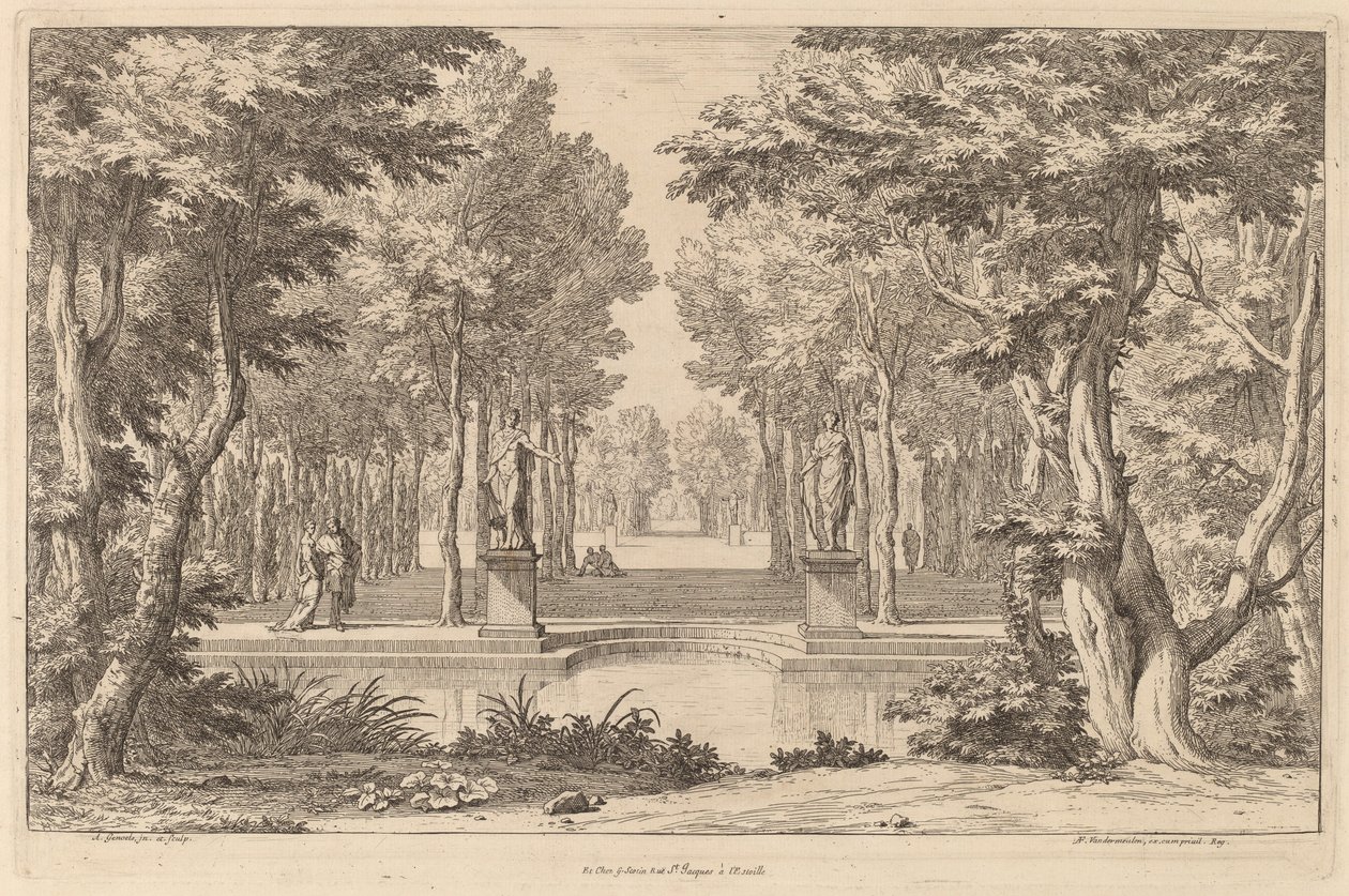 Die zwei Statuen von Abraham Genoels II after Adam Frans van der Meulen