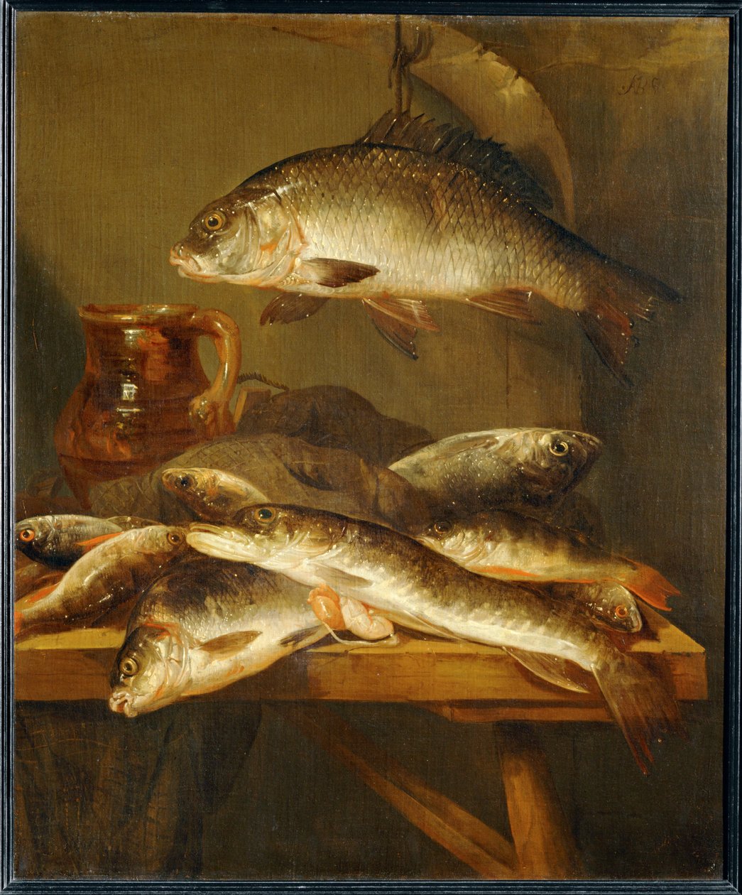 Stillleben mit Karpfen von Abraham Hendricksz van Beyeren