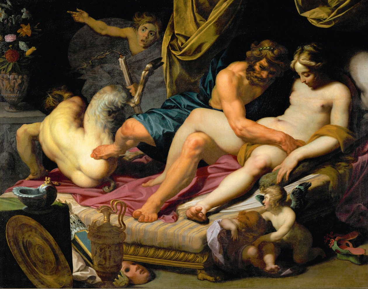 Herkules vertreibt Pan aus dem Bett der Omphale von Abraham Janssens
