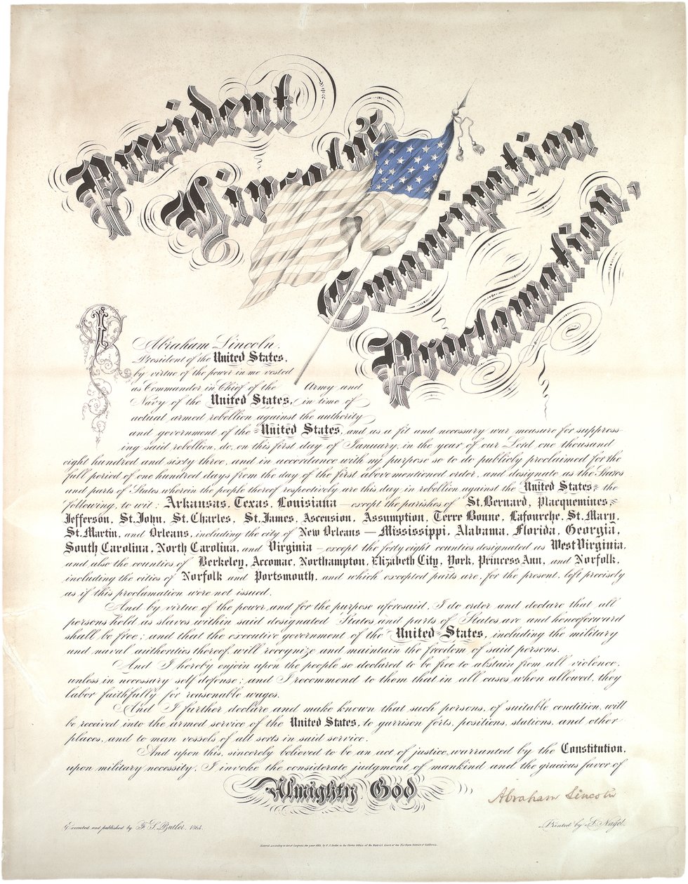 Präsident Lincolns Emanzipationsproklamation, 1. Januar 1863 von Abraham Lincoln
