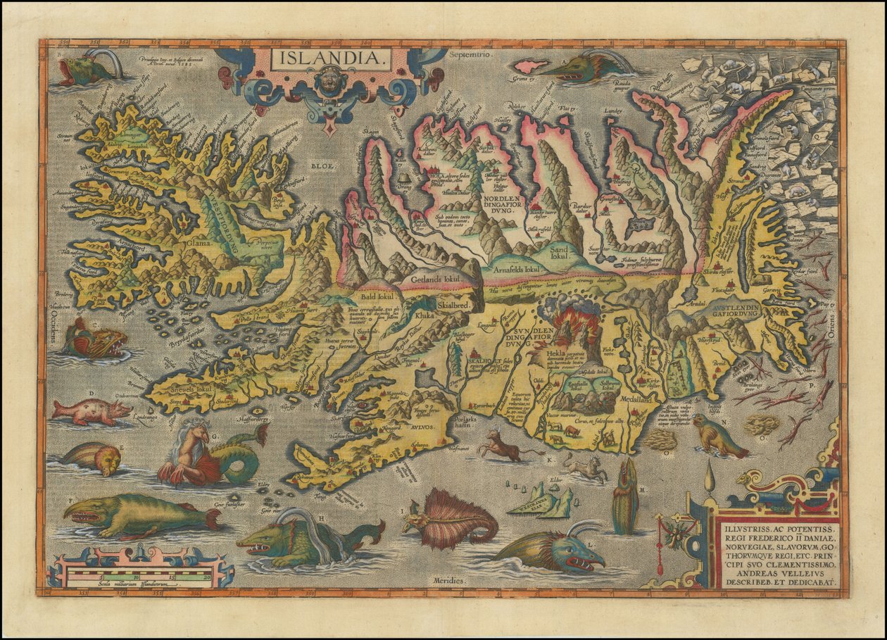 Karte von Island, 1591 von Abraham Ortelius