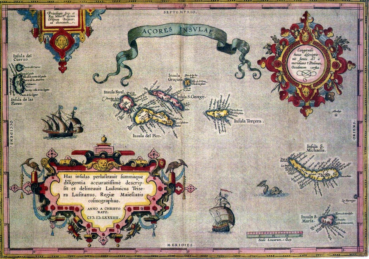 Azoren alte Karte von Abraham Ortelius