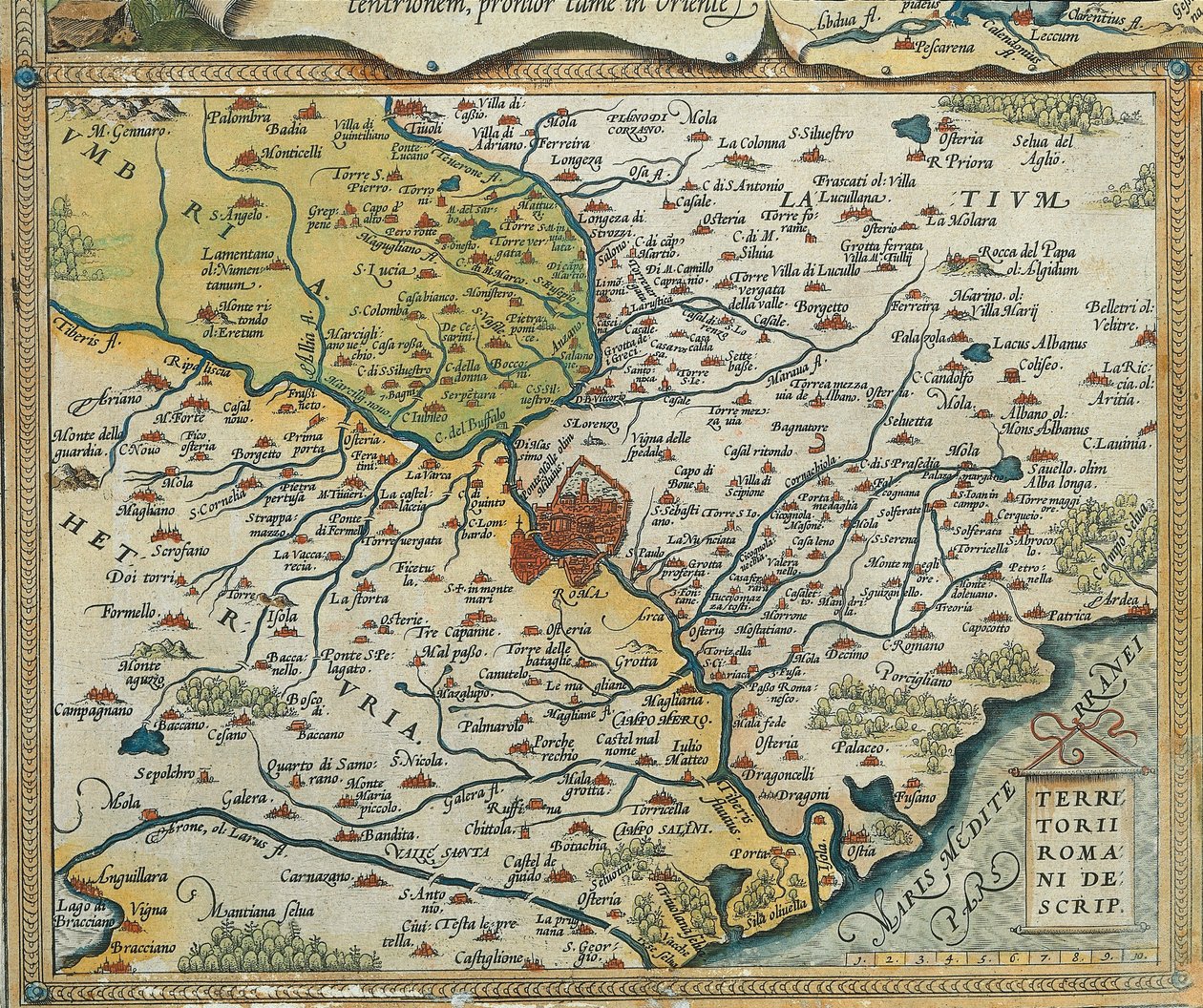 Karte der Region Latium, aus Theatrum Orbis Terrarum von Abraham Ortelius von Abraham Ortelius
