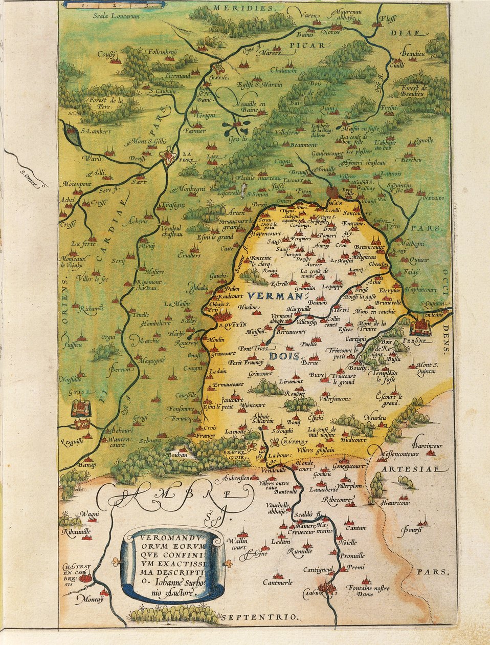 Karte von Vermandois, aus Theatrum Orbis Terrarum von Abraham Ortelius von Abraham Ortelius