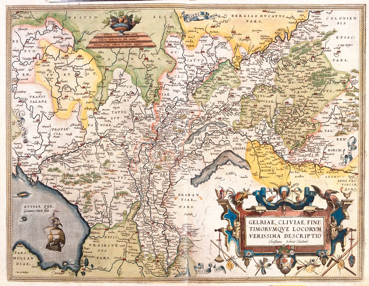 Niederlande (Provinz: Nordholland, Flevoland, Overijssel, Gelderland, Limburg), Deutschland (Bundesland: Niedersachsen, Nordrhein-Westfalen) von Abraham Ortelius