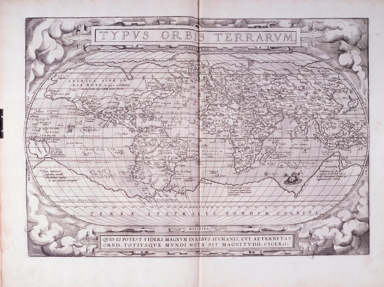 Typus Orbis Terrarum, Portulan von Abraham Ortelius