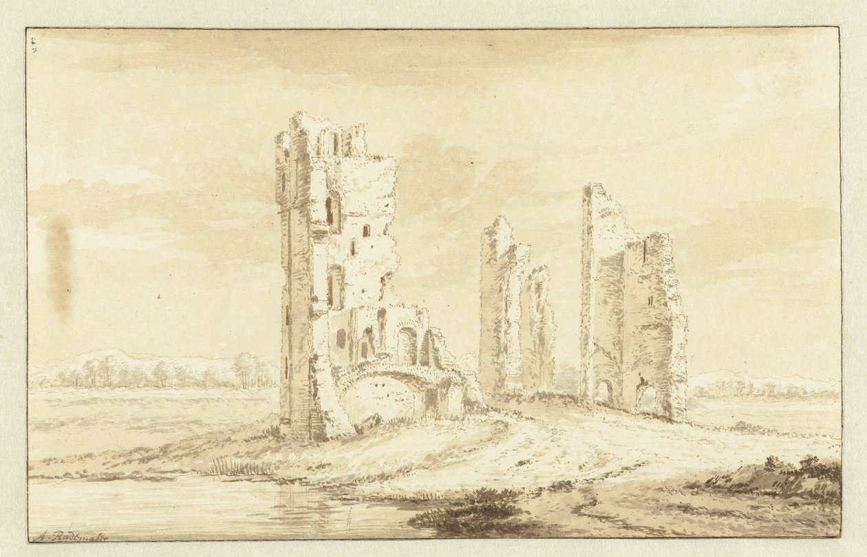 Ruine des Hauses in Kleef bei Haarlem von Abraham Rademaker